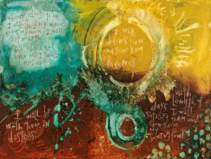 #050621 Psalms 91: 14-16 <br>Abstract Art Scripture Canvas Print