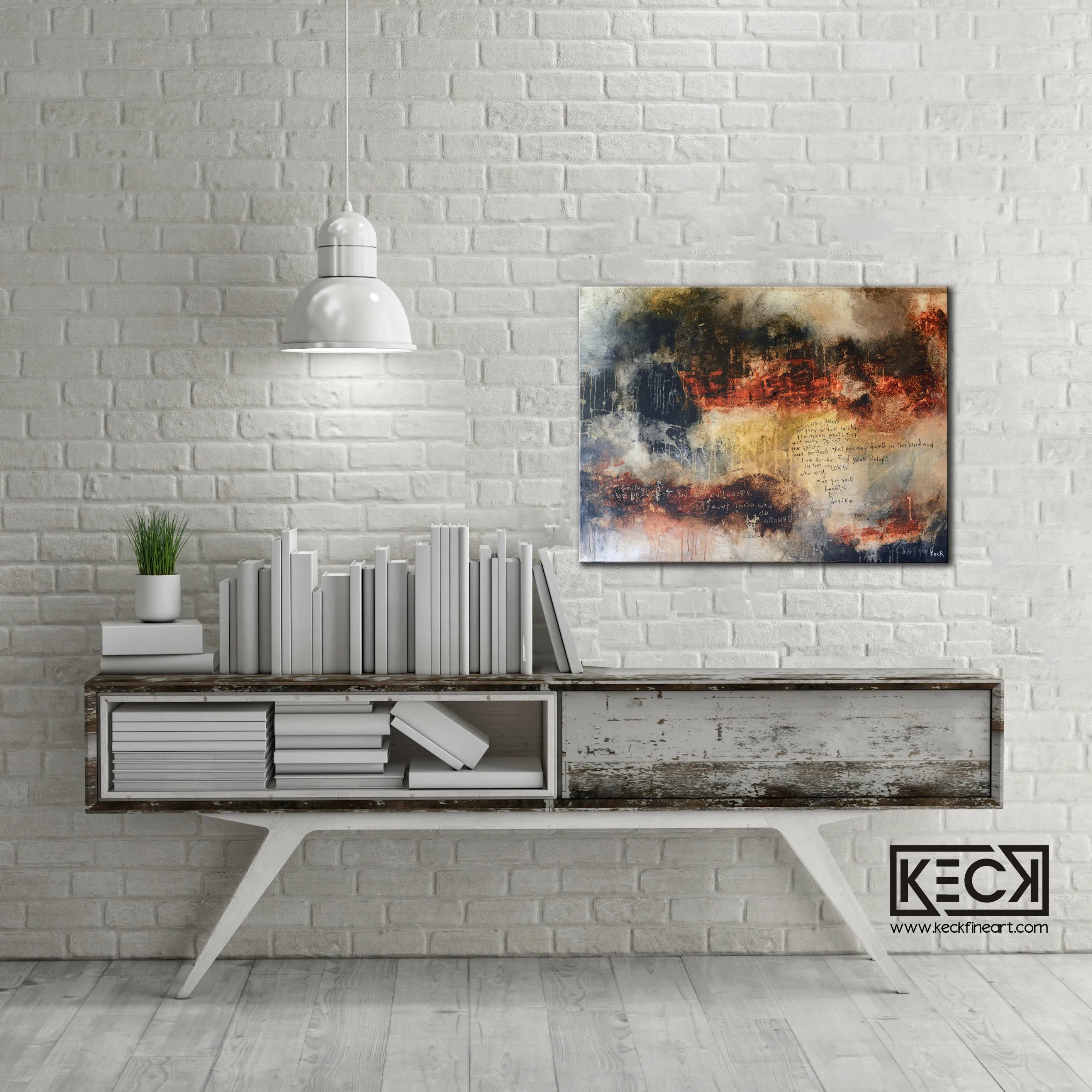 #071801 Psalm 37:1-4 <br>Abstract Art Scripture Canvas Print