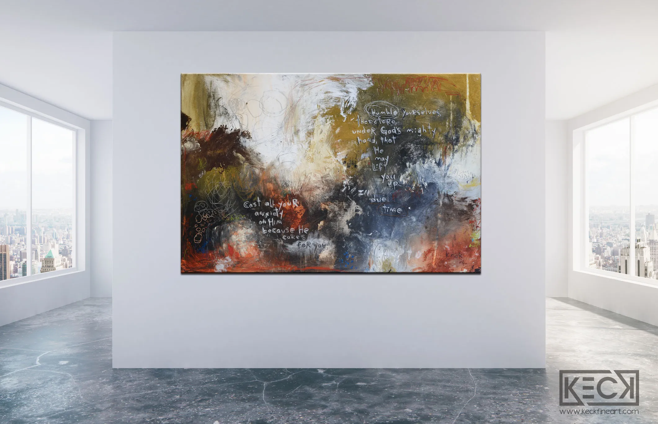 #071801 Psalm 37:1-4 <br>Abstract Art Scripture Canvas Print