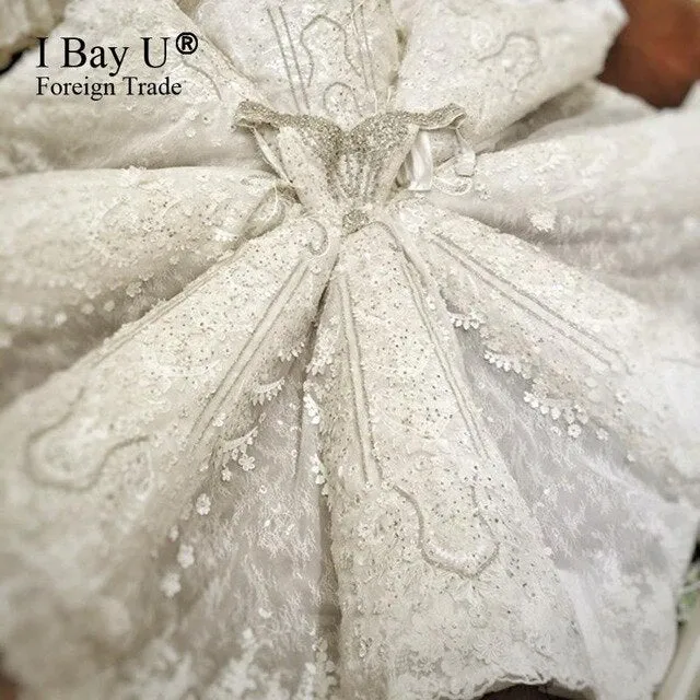 100% Real Photos Robe De Mariage Luxury Bride Dresses 2020 Bridal Gowns Royal Train Lace Appliques Beaded Arabic Wedding Dresses