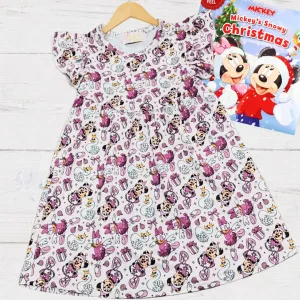 $15.00 EA - 4-5 X 2, 5-6 X 2, 6-7 X 2, 7-8 X 1 - Girls Fun Holiday Character Dresses - Pink Ballet & Swan Mouse