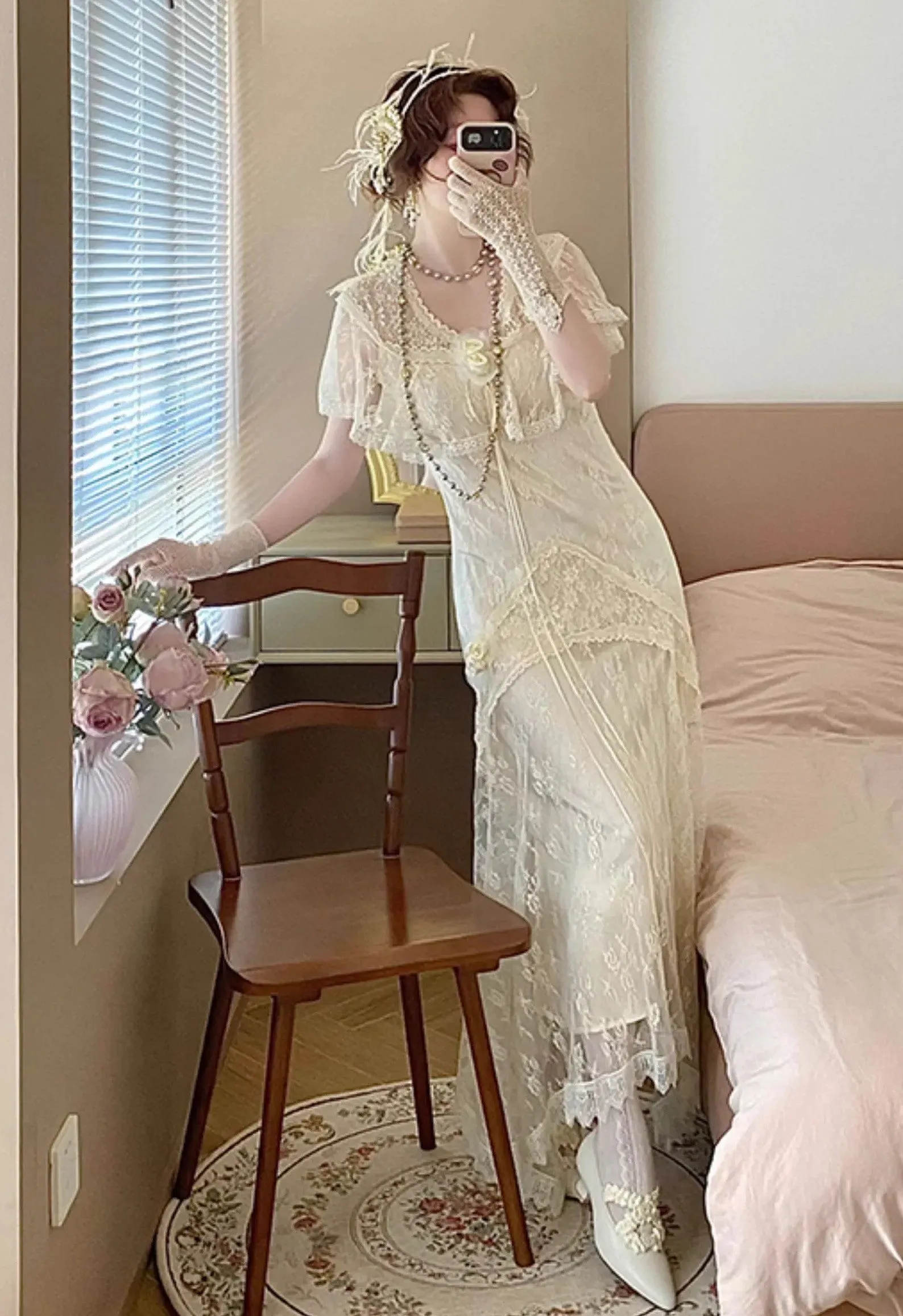 1920s Gatsby Style Lace Dress