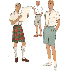 1950s Pattern, Men's Bermuda Tailored Shorts - Waist 38” (96.5cm)