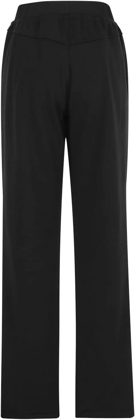 2024 Fleece Lined Warm Sweatpants for Women Solid Thermal Thick Lounge Trousers Drawstring High Waist Sports Joggers