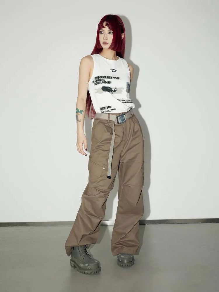 3D Multi Pocket Wide Cargo Pants【s0000006736】