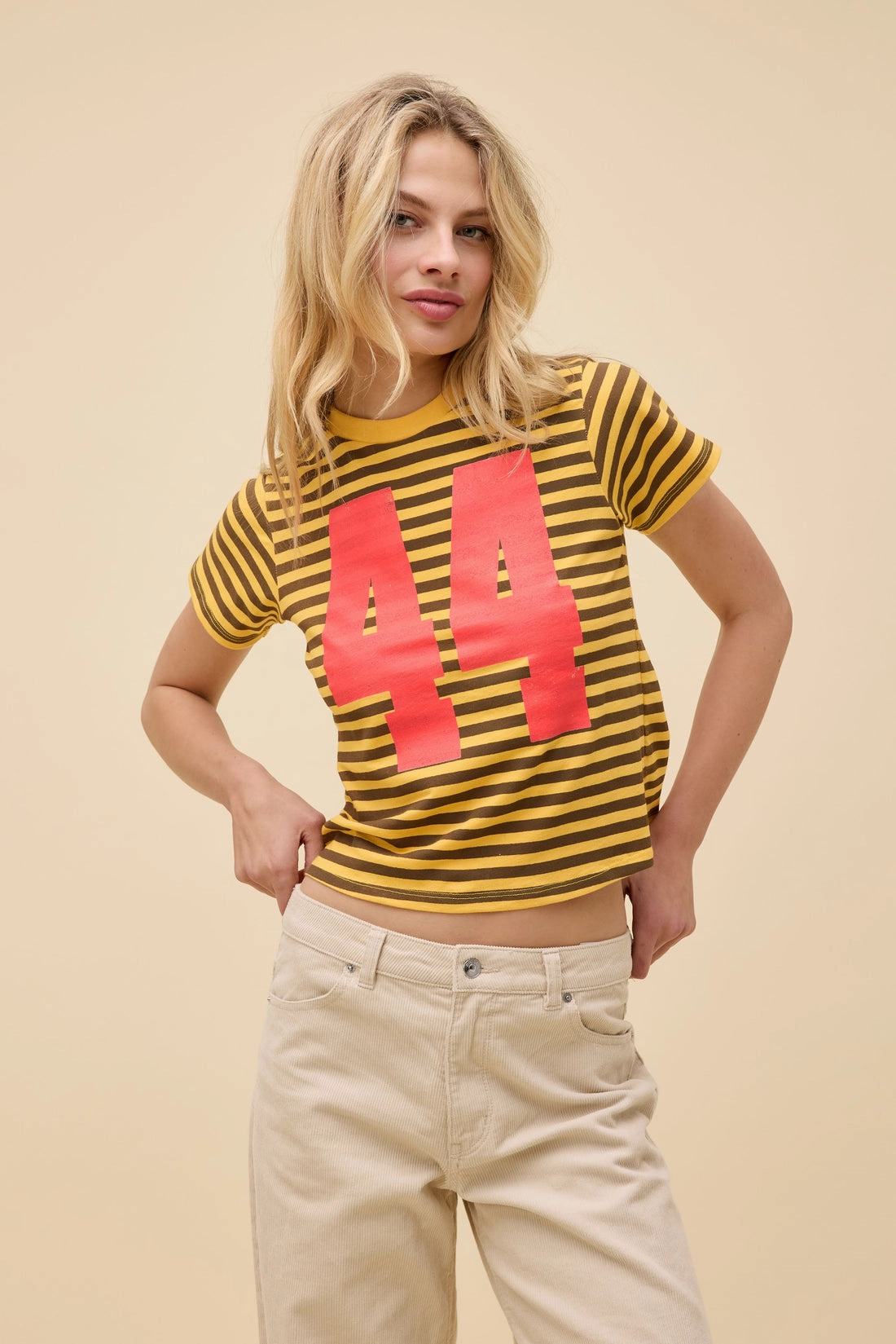 44 STRIPED VINTAGE TEE DroppedShoulder slim fit