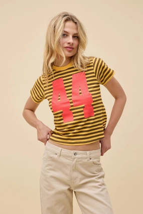 44 STRIPED VINTAGE TEE DroppedShoulder slim fit