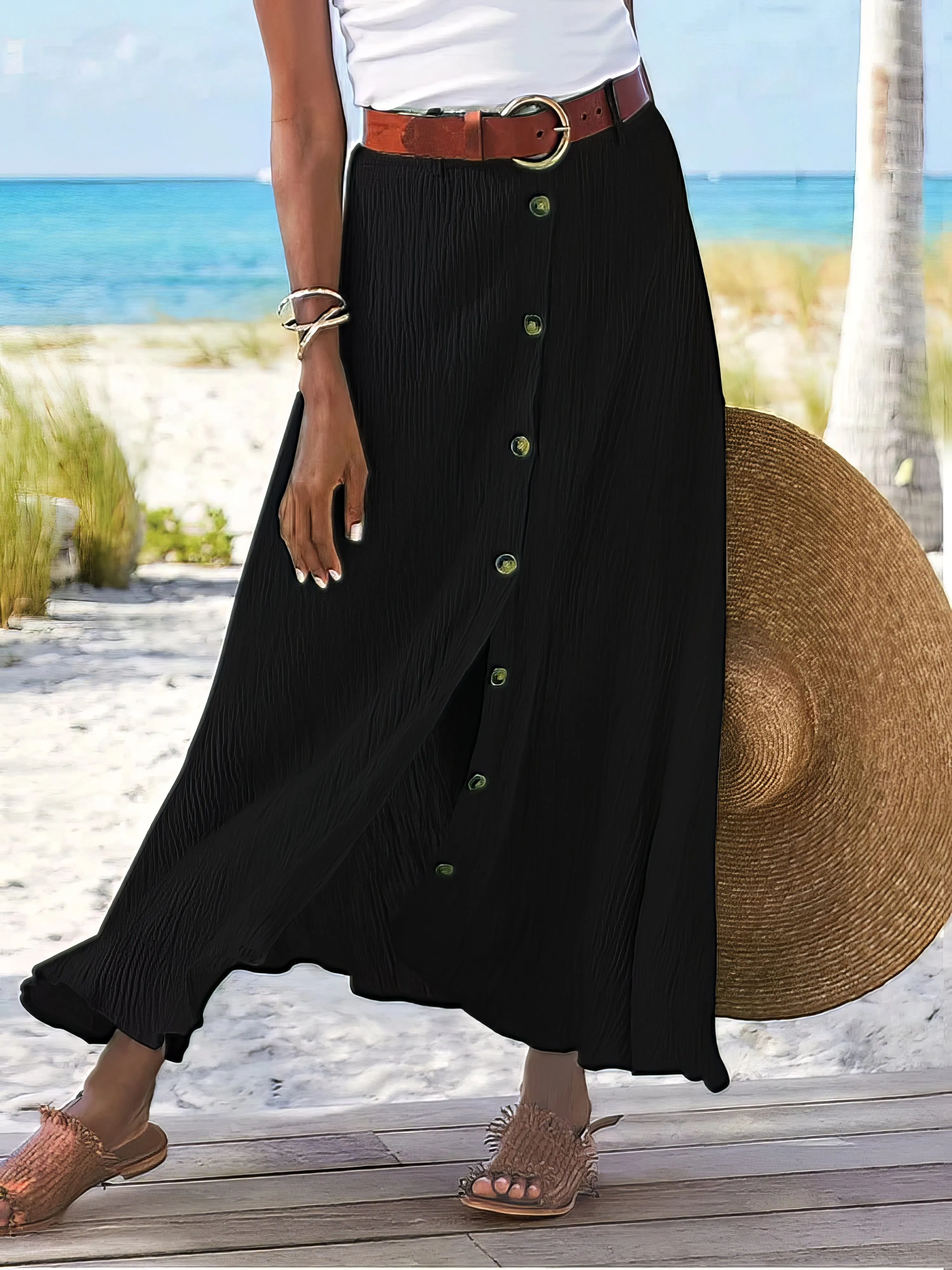A-Line Cotton Blend Skirt