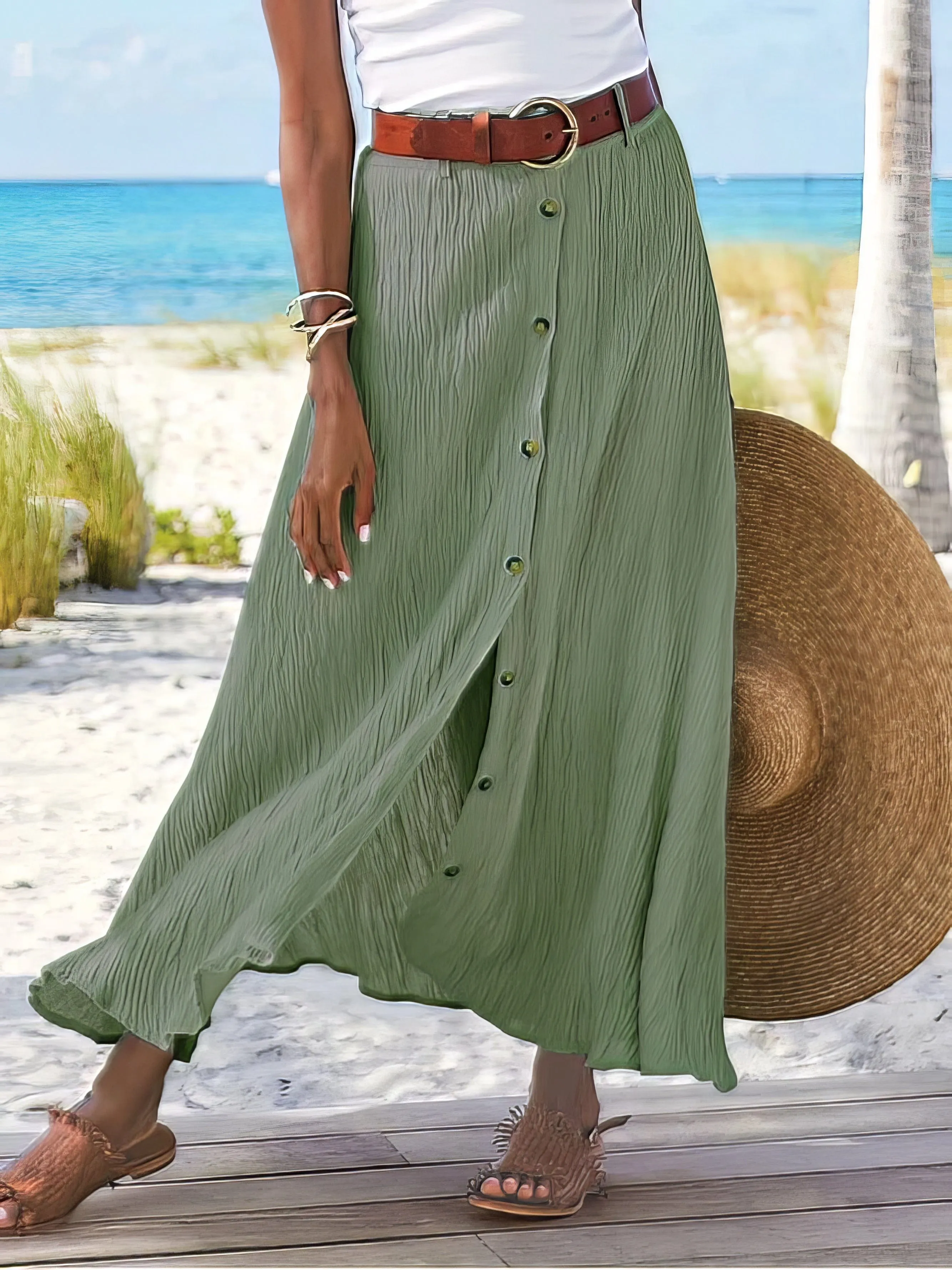A-Line Cotton Blend Skirt