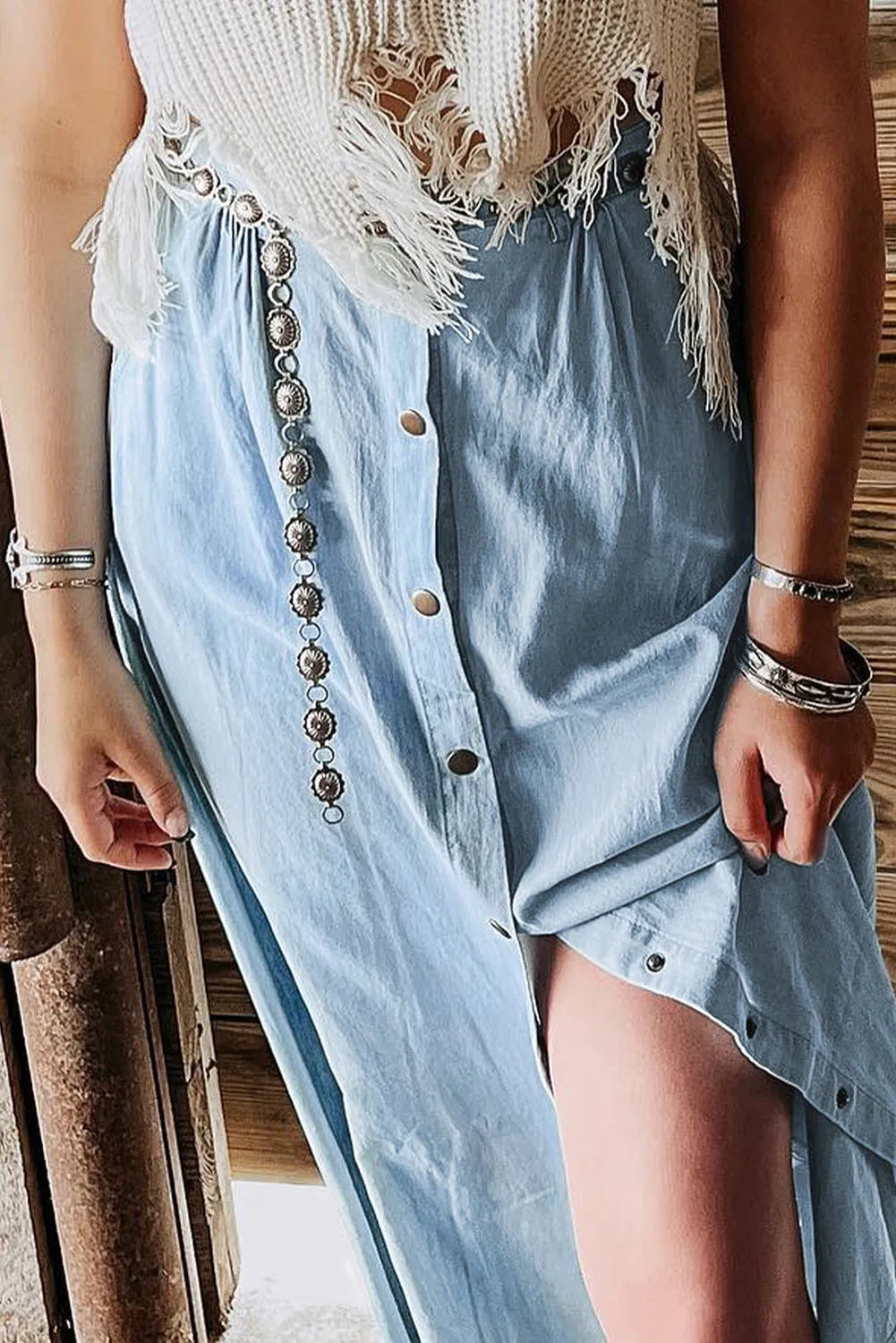 A-Line Cotton Blend Skirt