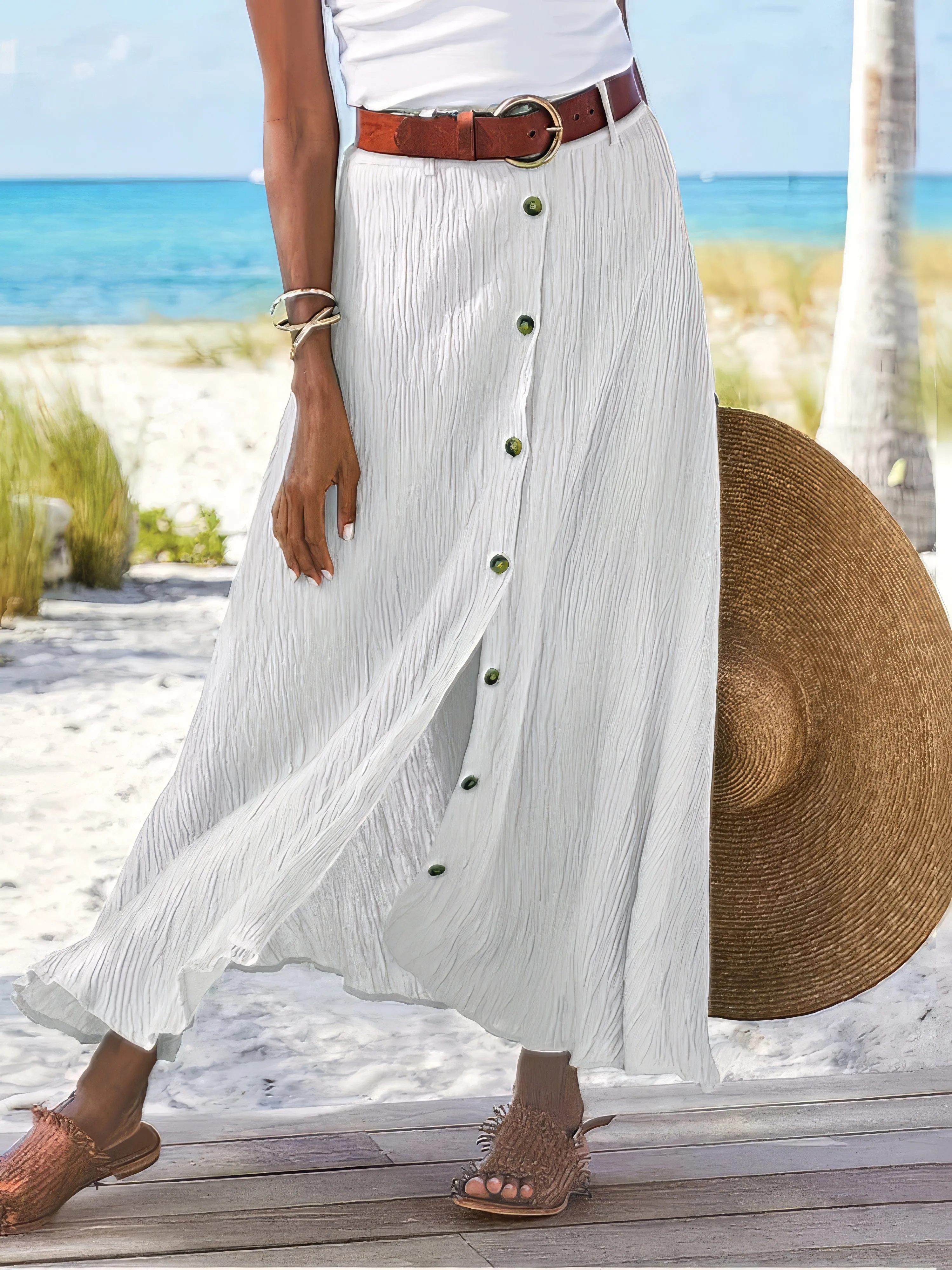 A-Line Cotton Blend Skirt