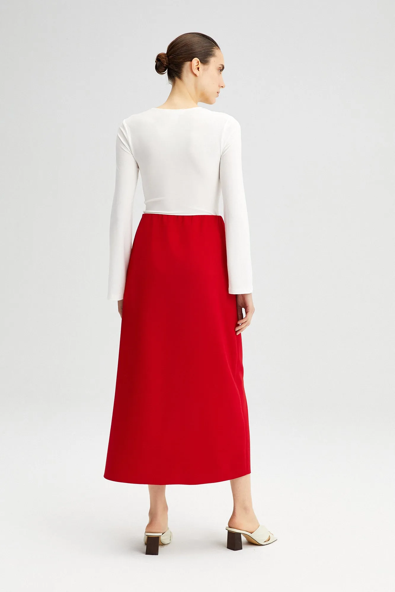 A LINE CREPE SKIRT