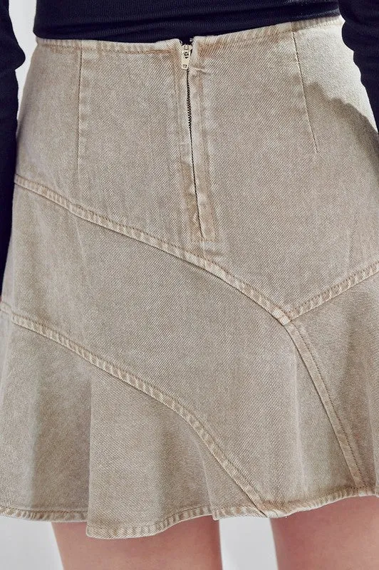 A Line Denim Skirt