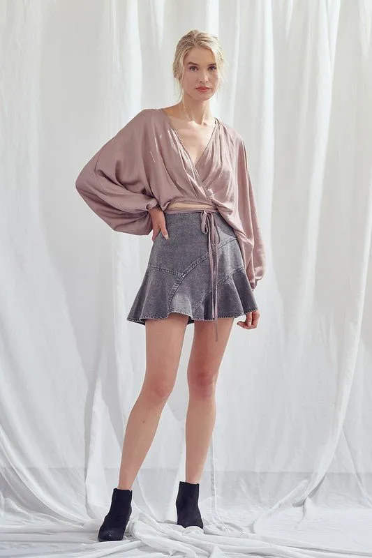 A Line Denim Skirt