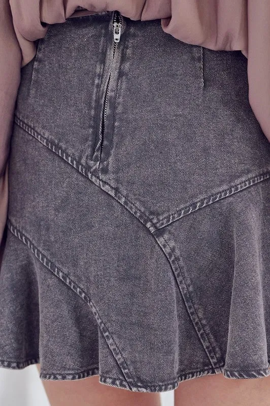 A Line Denim Skirt