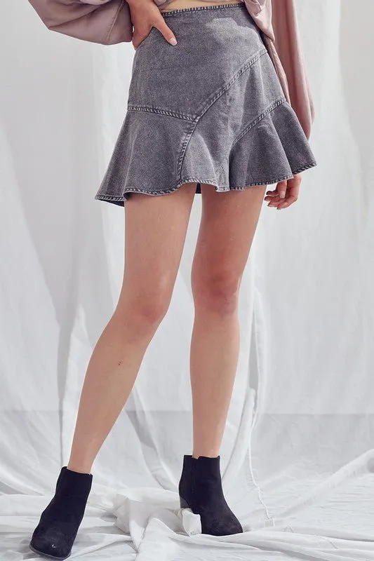 A Line Denim Skirt