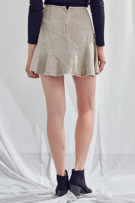 A Line Denim Skirt