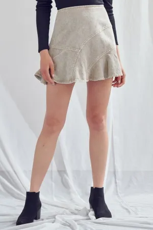 A Line Denim Skirt