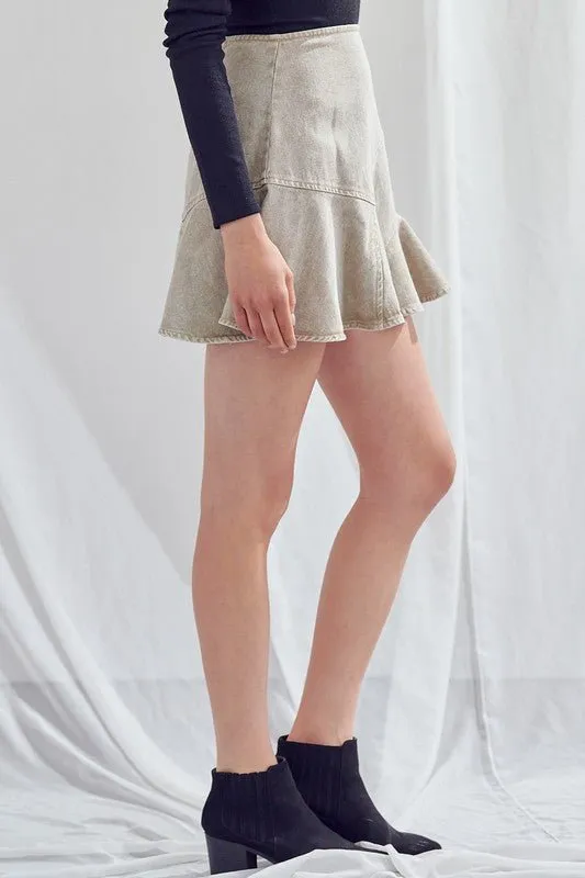 A Line Denim Skirt