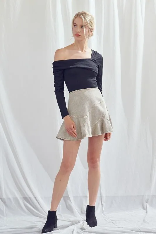 A Line Denim Skirt