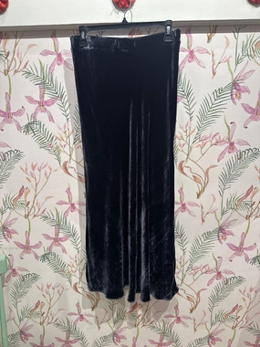 Eza Silk Velvet Maxi Skirt in Navy Runway Inspired