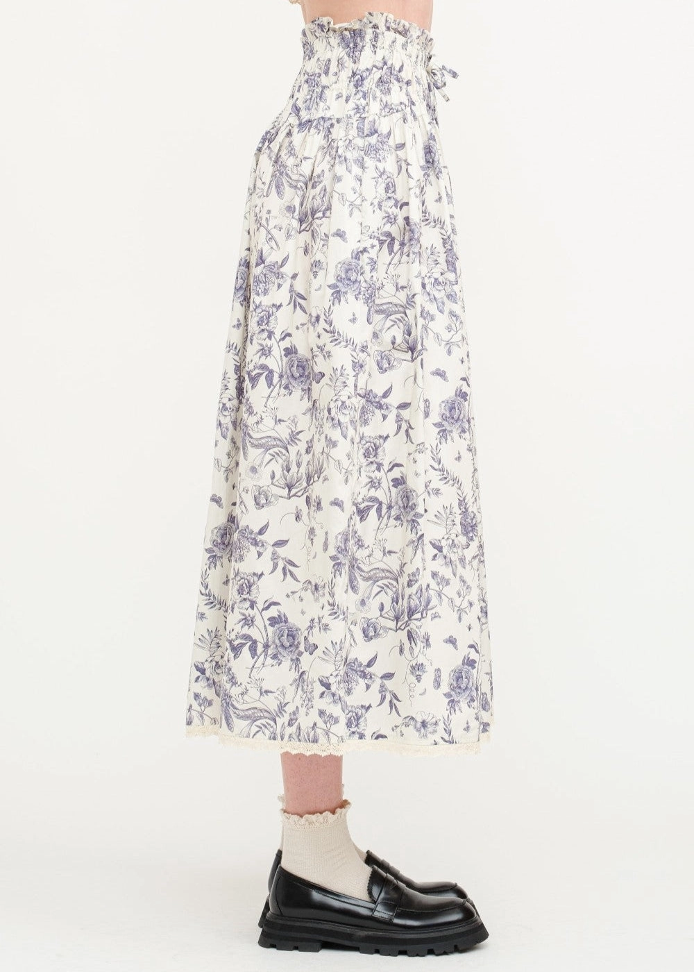 AMELIE FLORAL COTTON-POPLIN MIDI SKIRT Cultural Heritage Seasonal special