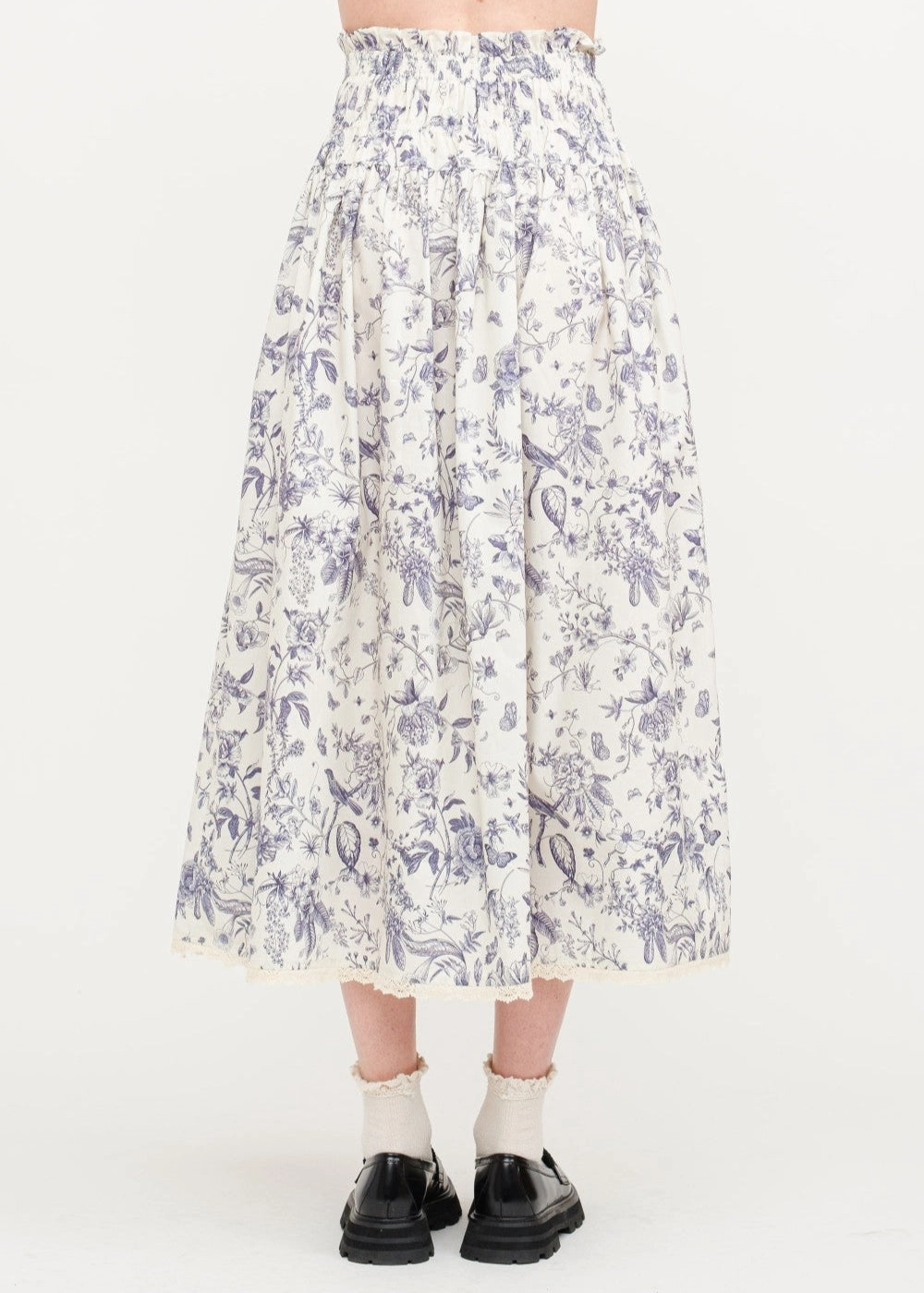 AMELIE FLORAL COTTON-POPLIN MIDI SKIRT Feminine Charm