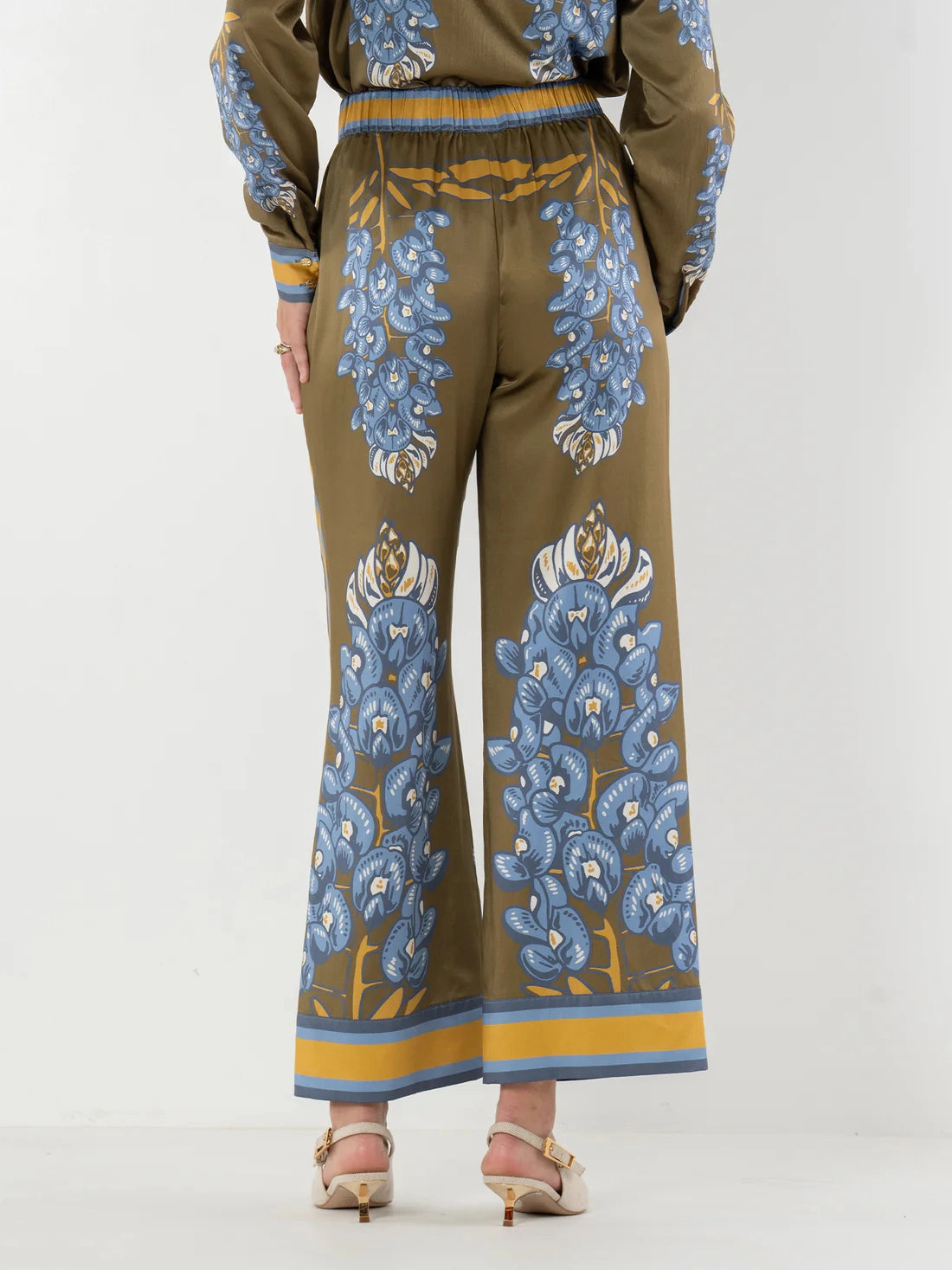 Emily Mccarthy Slumber Pant in Bluebonnet Flared shape