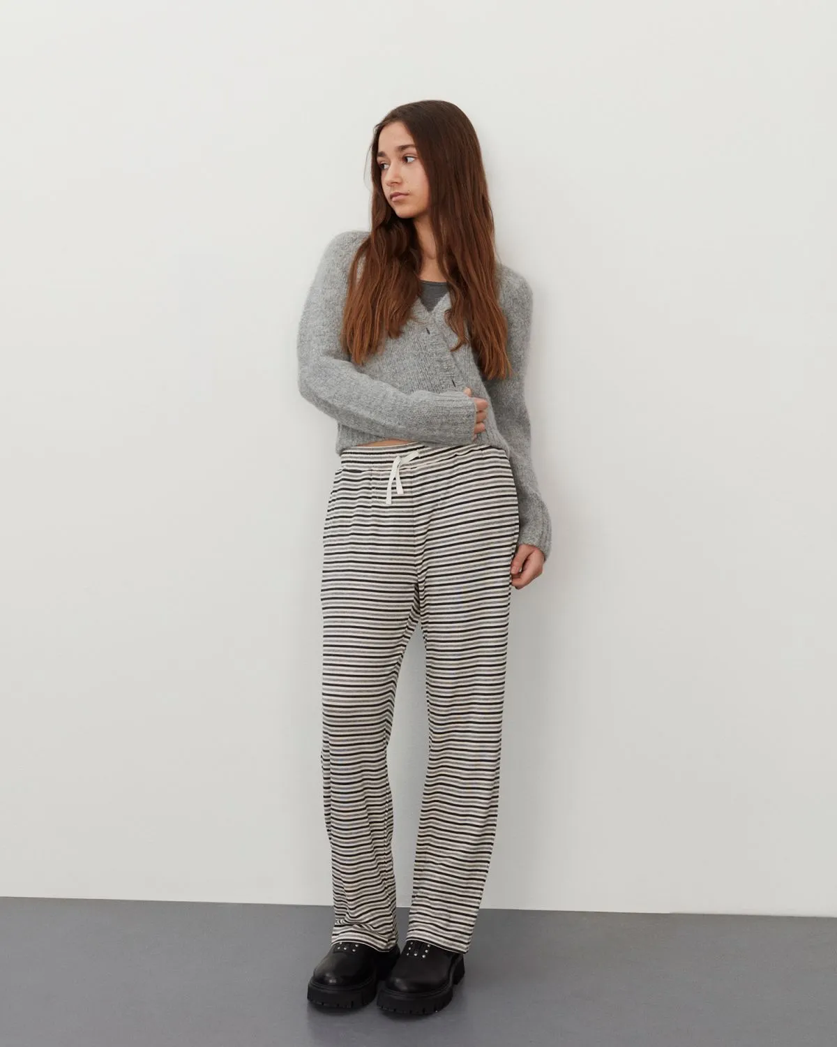 ABIGAILESY TROUSERS - Black striped