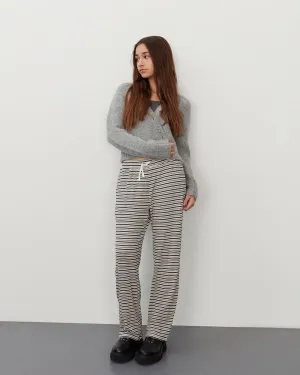 ABIGAILESY TROUSERS - Black striped