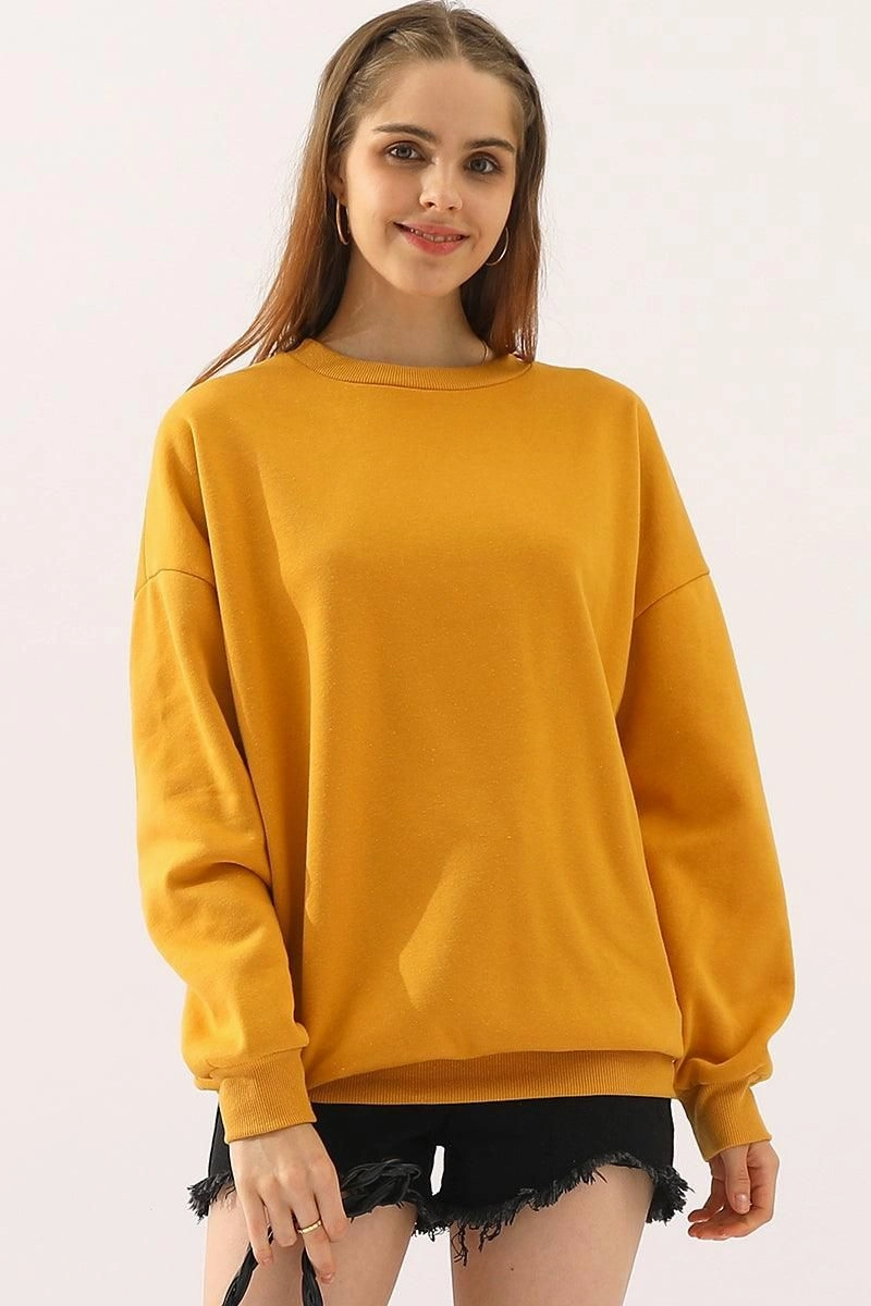 UVProtection FasteningHood CREW NECK LONG SLEEVE PULLOVER TOPS SWEATSHIRT