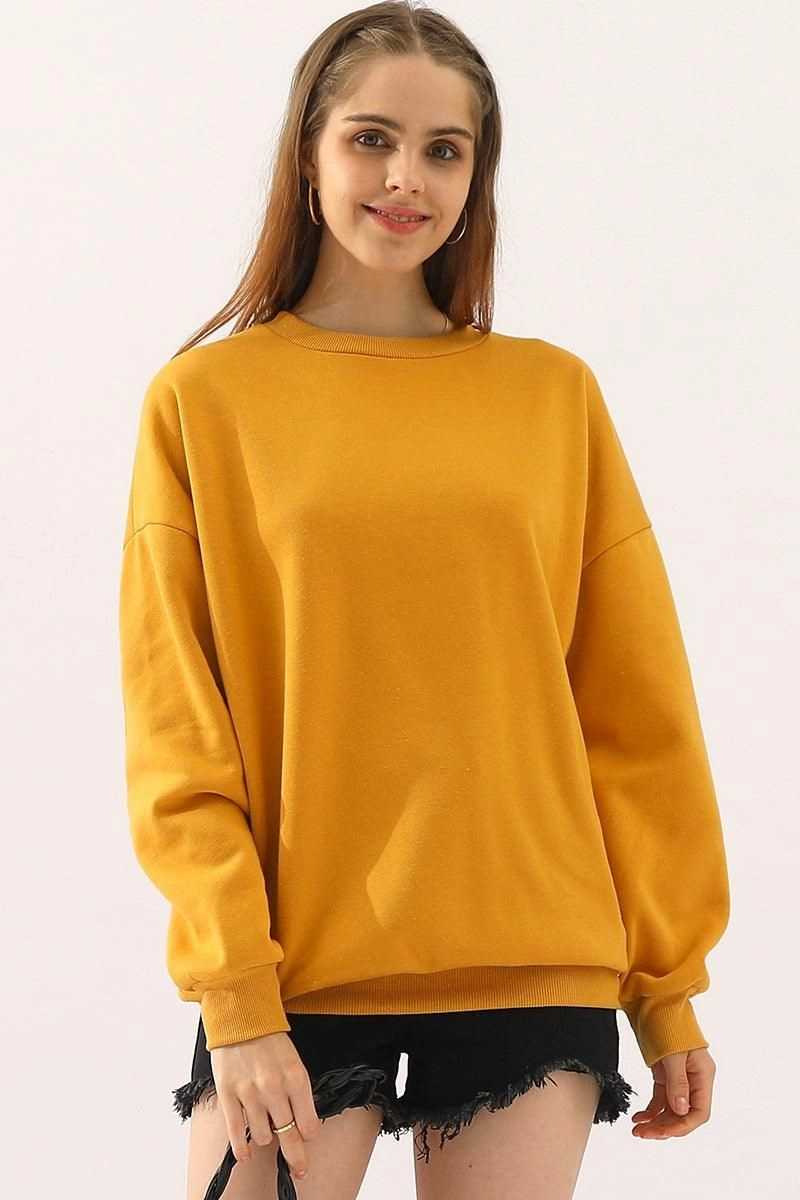 Durable Reinforced Elbow Patches CREW NECK LONG SLEEVE PULLOVER TOPS SWEATSHIRT