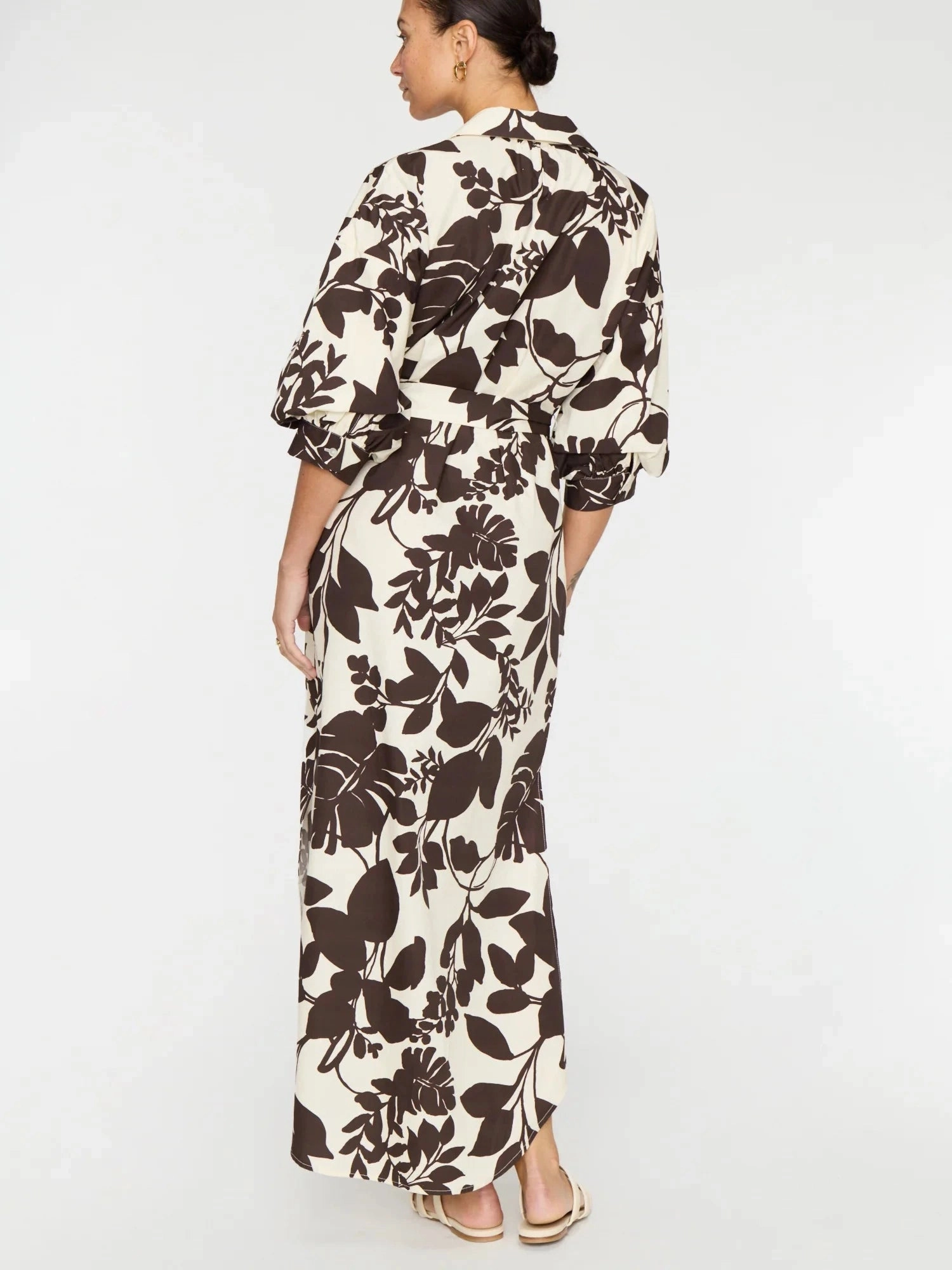 Kate Printed Maxi Dress Java Combo Elegant Waist Fit Contemporary Wear