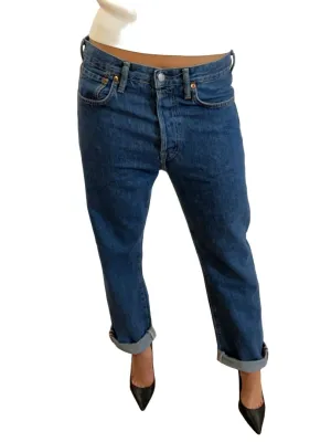 Acne Blue Button Up Straight Leg Jeans. Size: 33