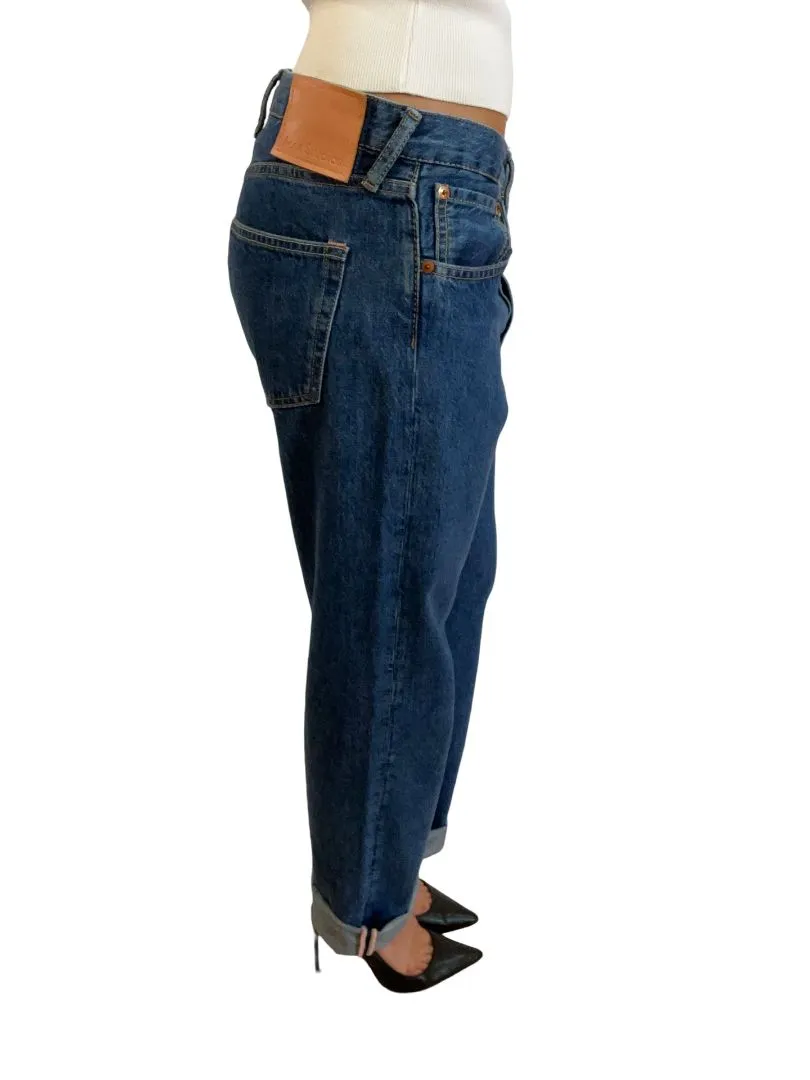 Acne Blue Button Up Straight Leg Jeans. Size: 33