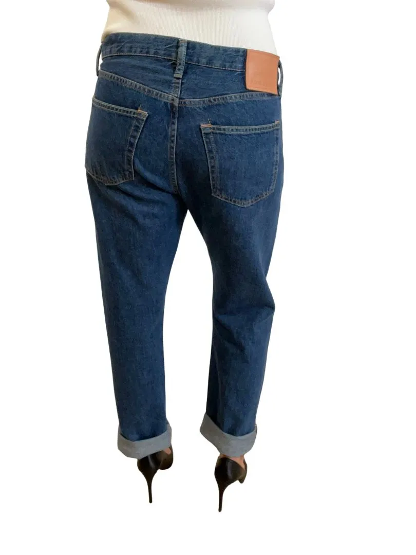 Acne Blue Button Up Straight Leg Jeans. Size: 33