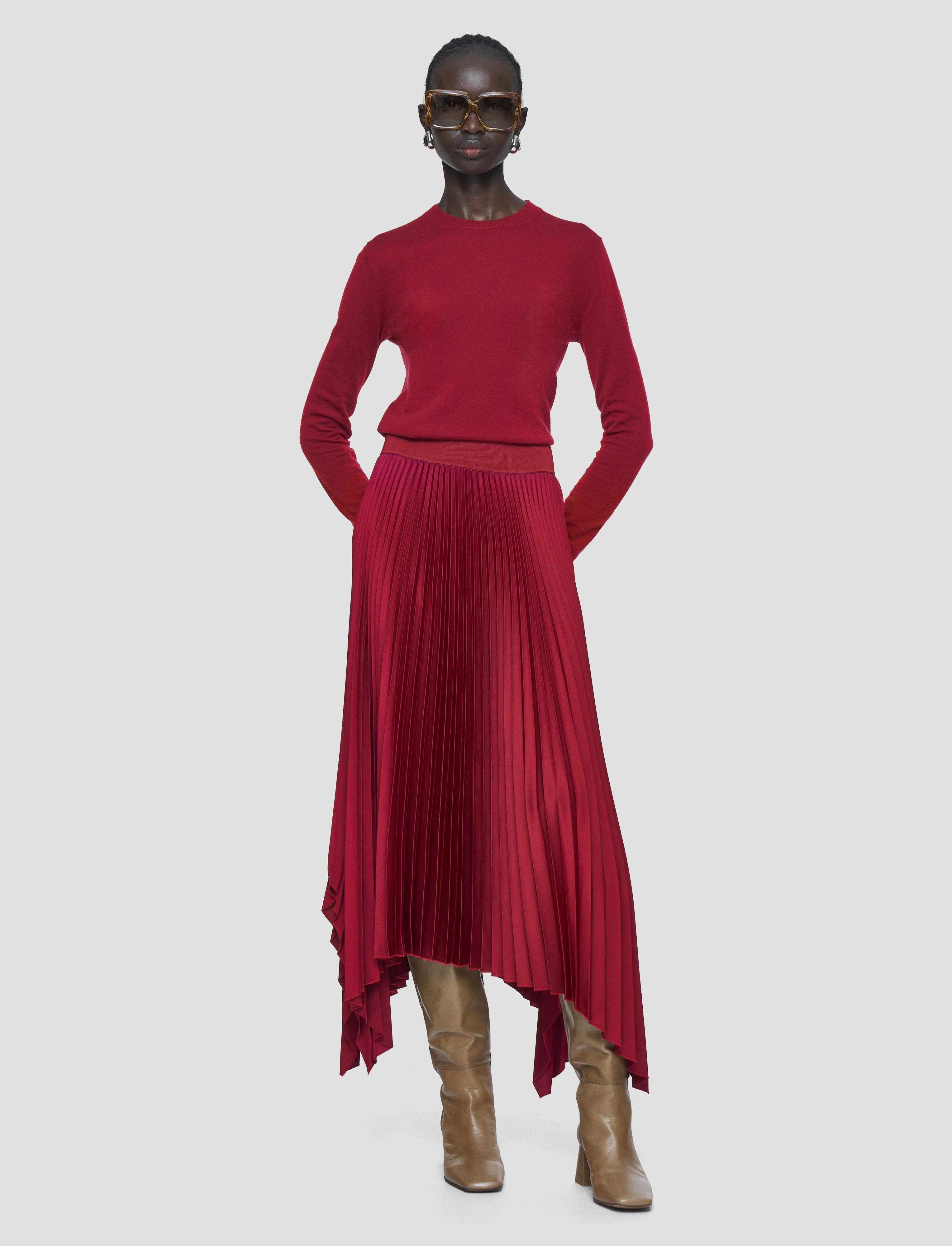 Ade Knit Weave Pliss?? Skirt Layered Hem Media Feature