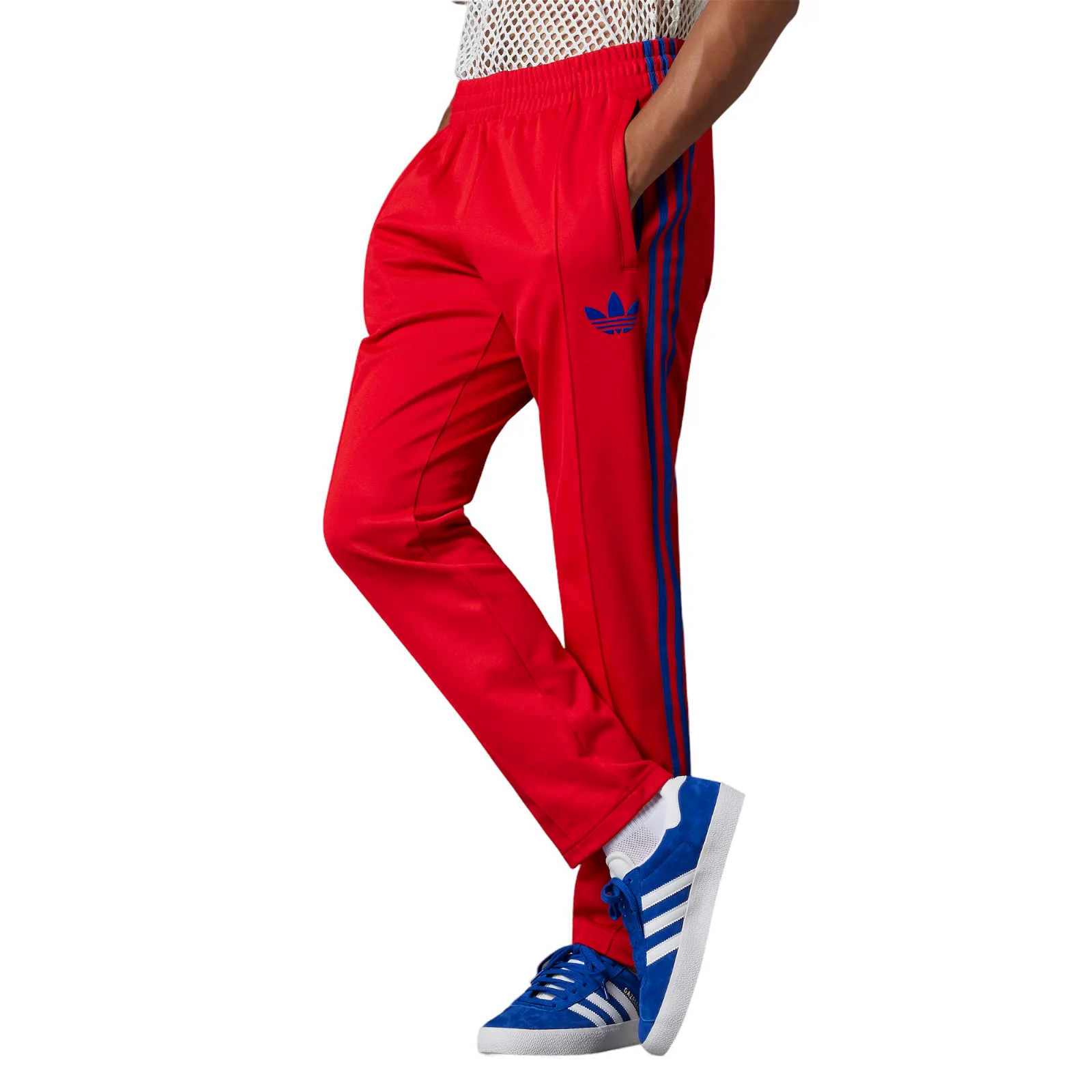 adidas Originals Adicolor 70s Striped Beckenbauer Pants - Scarlet