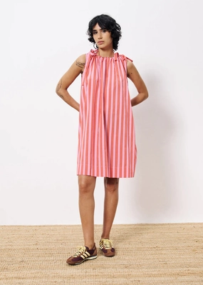 AELIA PINK STRIPED MINI DRESS Effortless Layering Daily Option