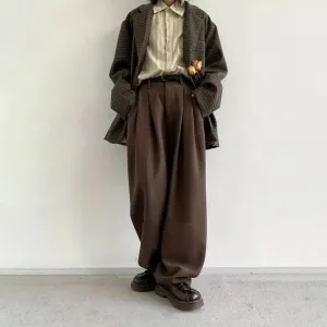 Aidase Mens Suit Trousers Meiyad Casual Business Trousers Spring Autumn Retro Office British Elegant Wide-Leg Trousers Men'S Wear 2024