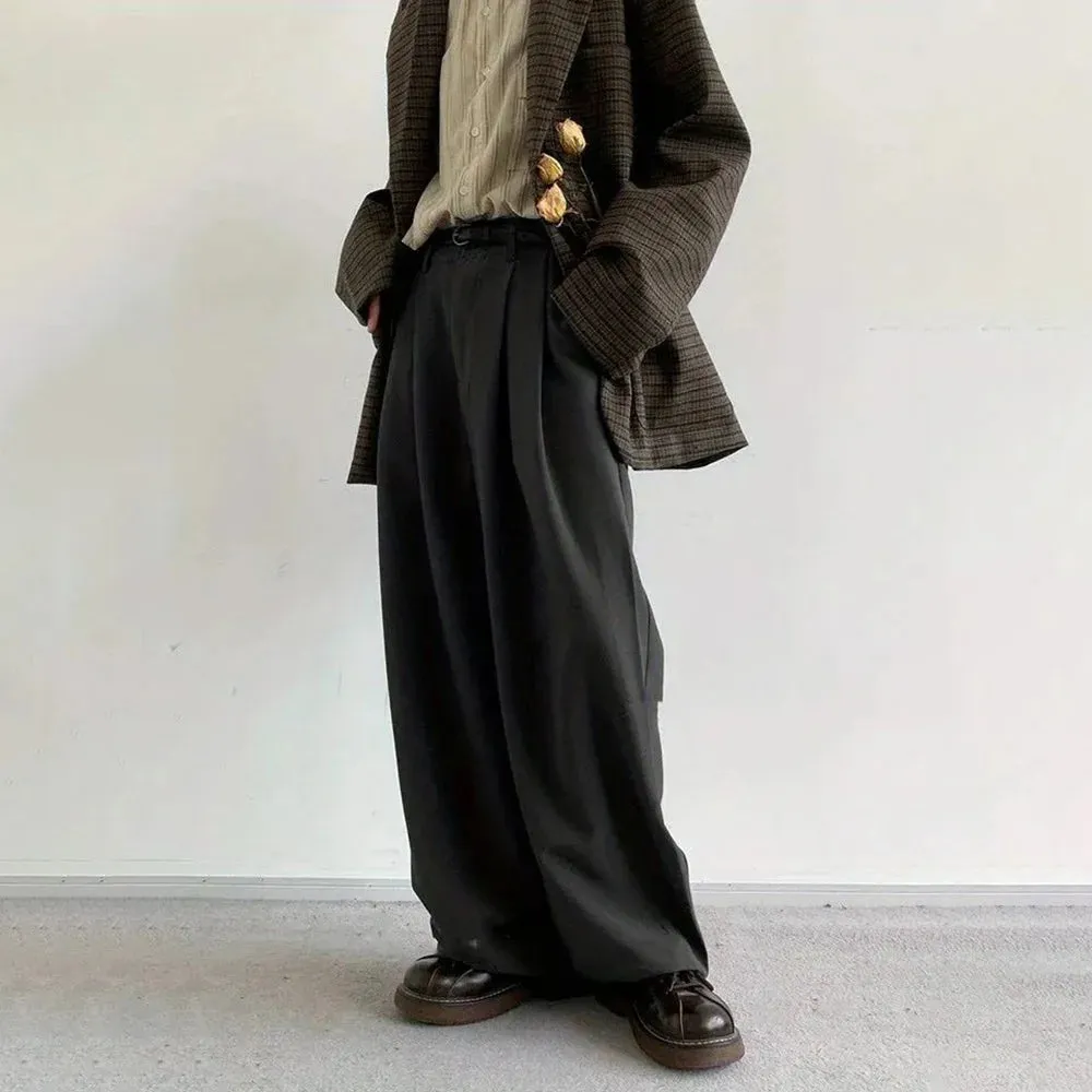 Aidase Mens Suit Trousers Meiyad Casual Business Trousers Spring Autumn Retro Office British Elegant Wide-Leg Trousers Men'S Wear 2024
