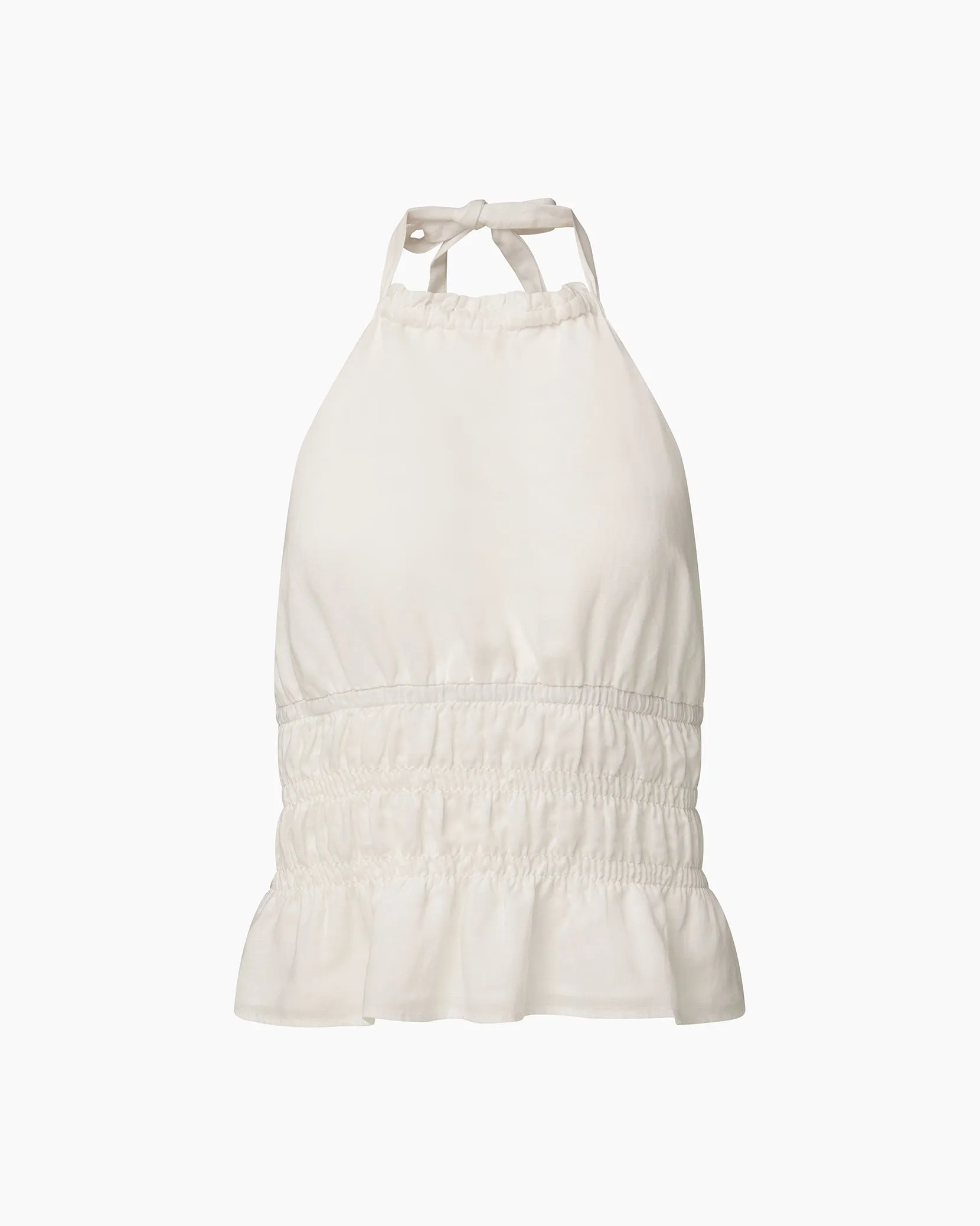 Air Linen Smocked Halter Top