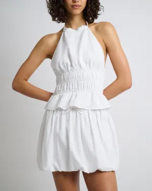 Air Linen Smocked Halter Top