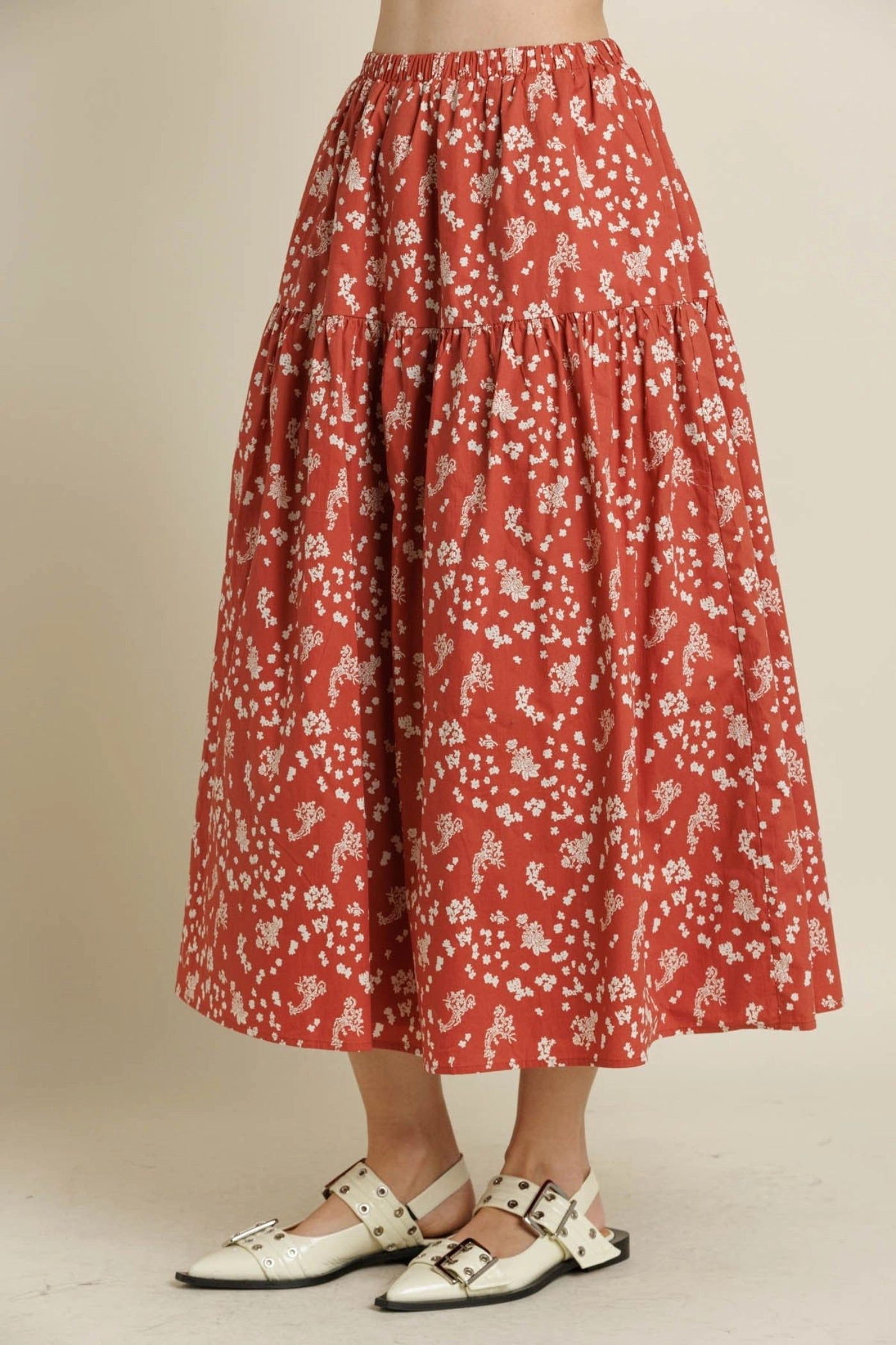 A Line Cut Seamless Design AMAYA FLORAL MAXI SKIRT