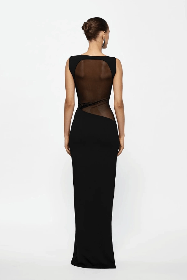 Aisha Gown Black Off-Shoulder