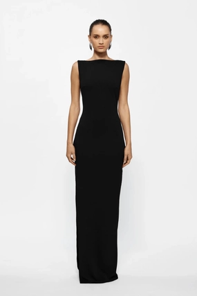 Aisha Gown Black Lightweight Fabric
