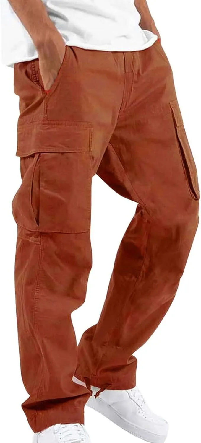 Alalaso Men Cargo Pants Regular Fit Lightweight Ripstop Trousers Hiking Outdoor Work Bottom Pant with Multi Pocket