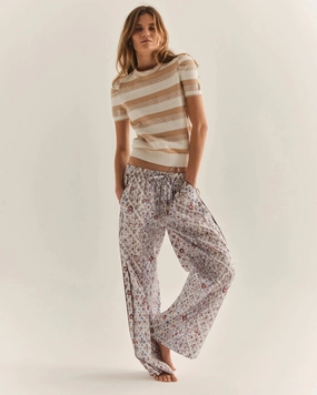 Alexei Top Sand Stripe Low Impact Manufacturing Everyday Comfort