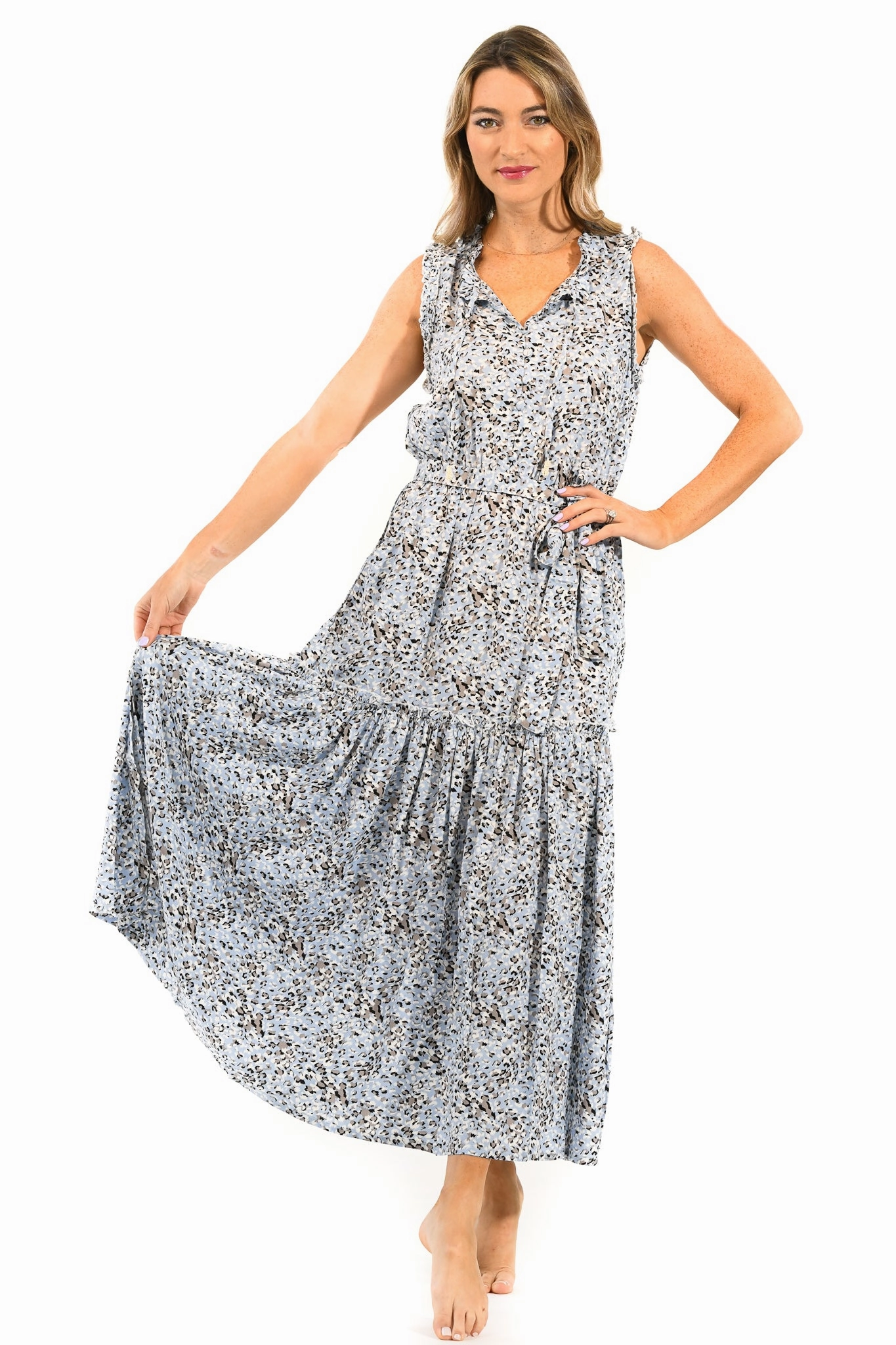 Scandi Light Alexis Dress / Snow Leopard
