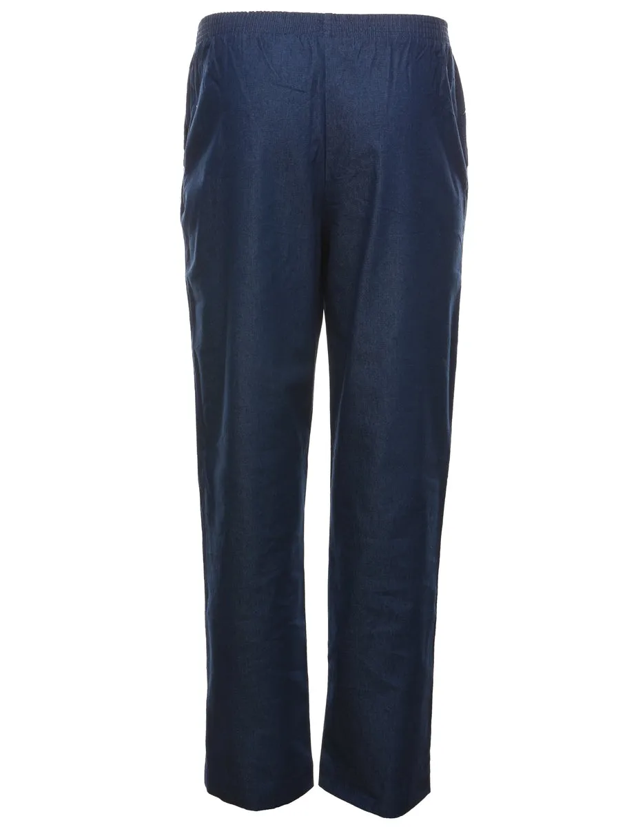 Alfred Dunner Elasticated Waist Dark Wash Denim Trousers - W28 L29